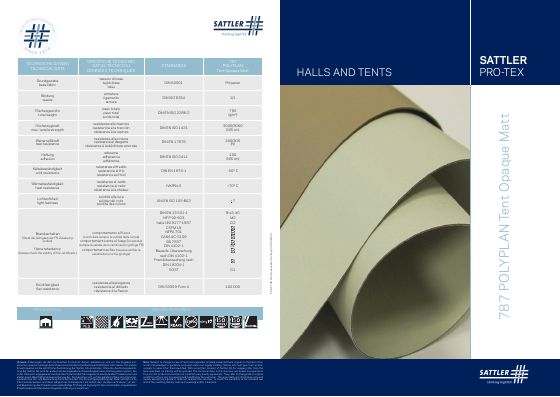 Titelseite: POLYPLAN Tent Opaque Matt Art. 787