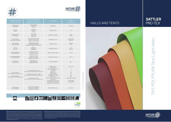 Titelseite: POLYPLAN Tent Light matt Art. 745