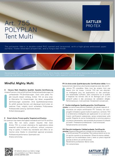 Titelseite: POLYPLAN Tent Multi Art. 755