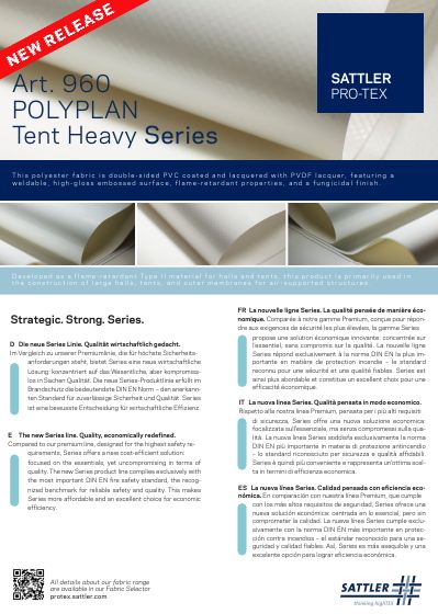 Titelseite: POLYPLAN Tent Heavy 960 SERIES Edition