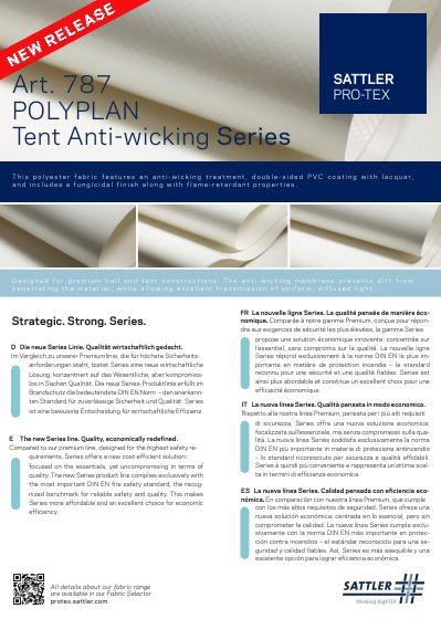 Titelseite: POLYPLAN Tent Anti-wicking 787 SERIES Edition